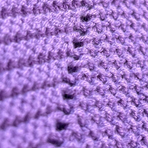 Chico's Cardigan Size 0 Small Mixed Stitch Sweater Cozy Purple Chevron Layering - Picture 5 of 10